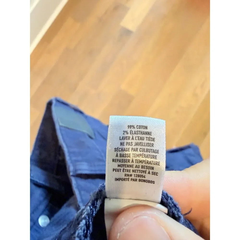 Bonobos Chinos Slim 31W by 30L Navy Micro Courd